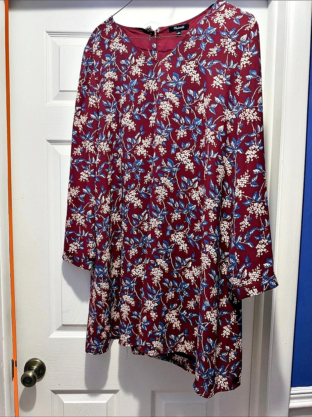 Madewell Floral Mini Dress Red & Blue Size XL